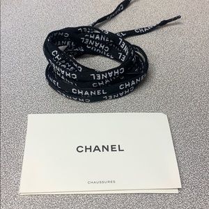 Authentic Black Chanel Cotton Shoelaces
